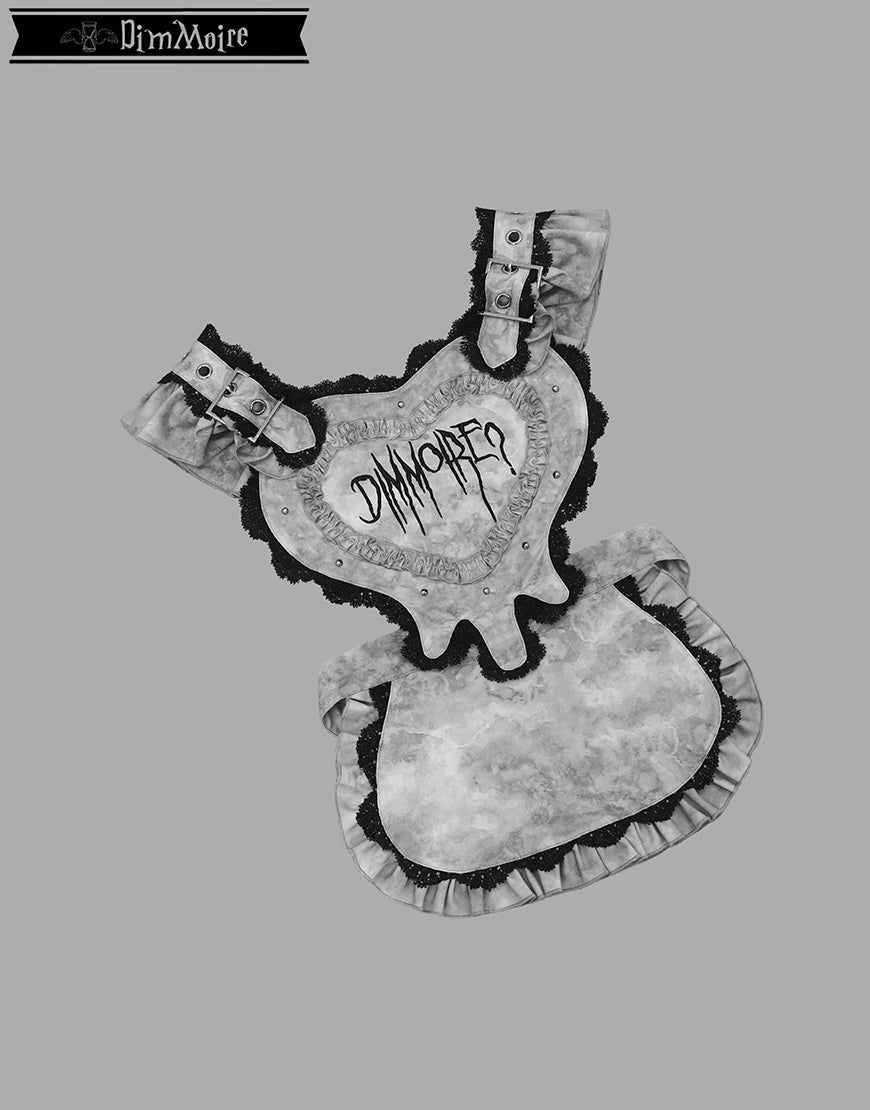 DimMoire【ディムモアール】Drip Heartメイドワンピース/Black×Gray