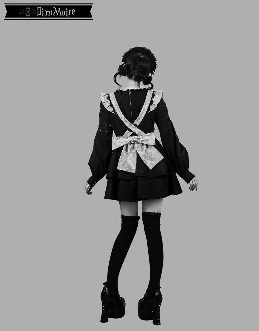 DimMoire【ディムモアール】Drip Heartメイドワンピース/Black×Gray