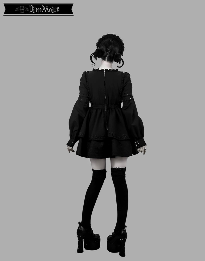 DimMoire【ディムモアール】Drip Heartメイドワンピース/Black×Gray