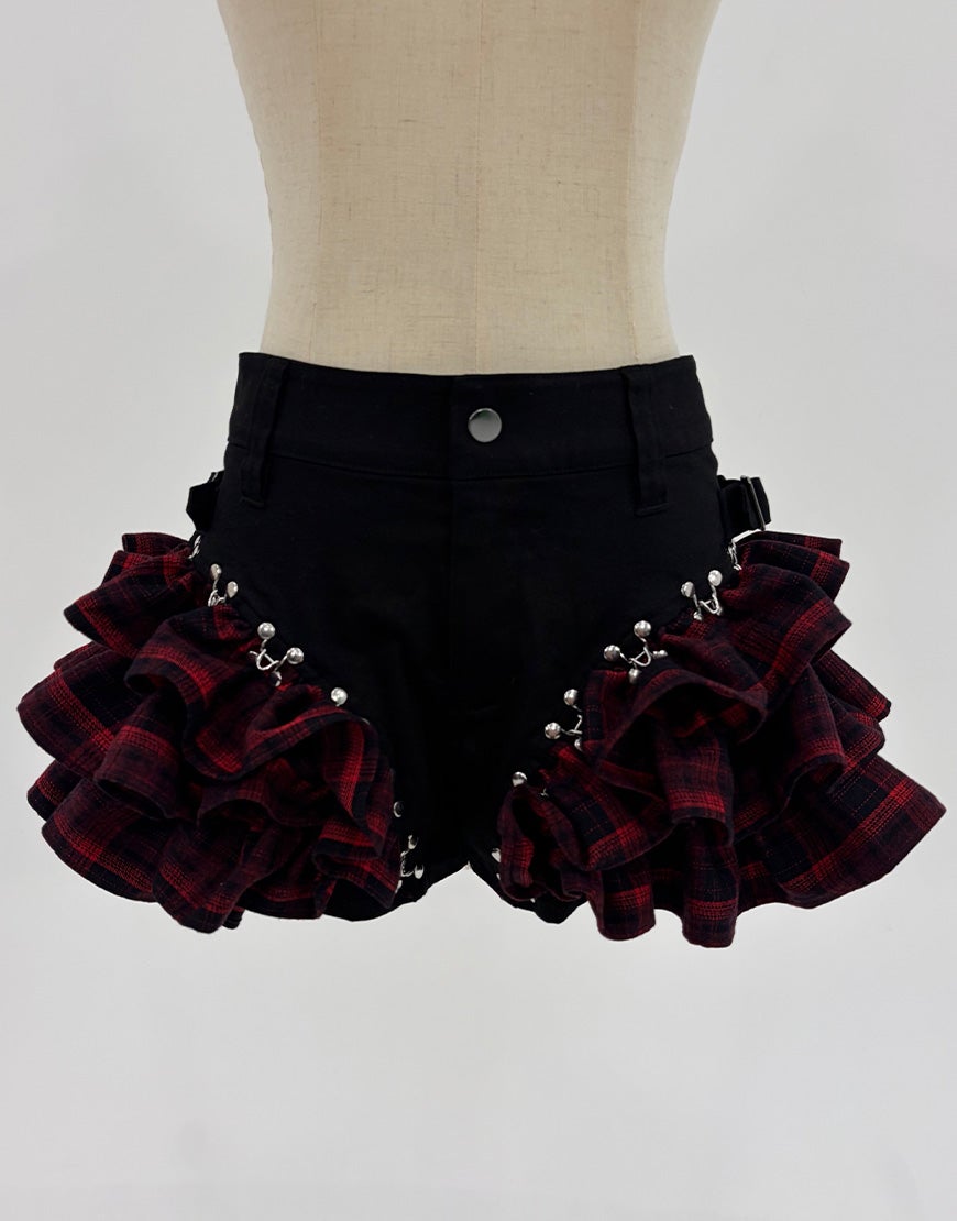 DustDevil【ダストデビル】チェックフリルオールインワンピース DustDevil【ダストデビル】Check Frill Skirt（チェックフリルスカート