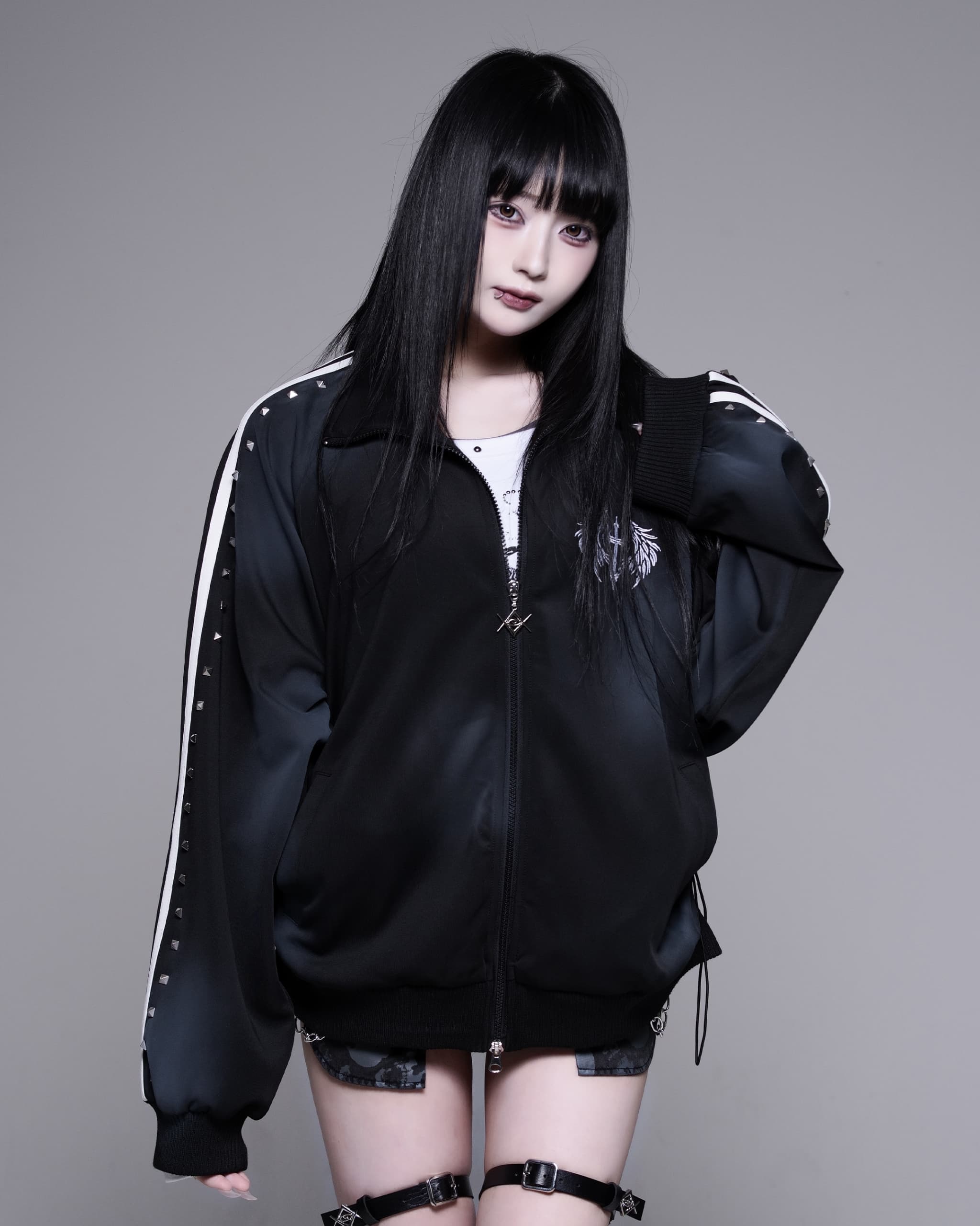 REFLEM【レフレム】スプレー加工スタッズライントラックジャケット/全3色