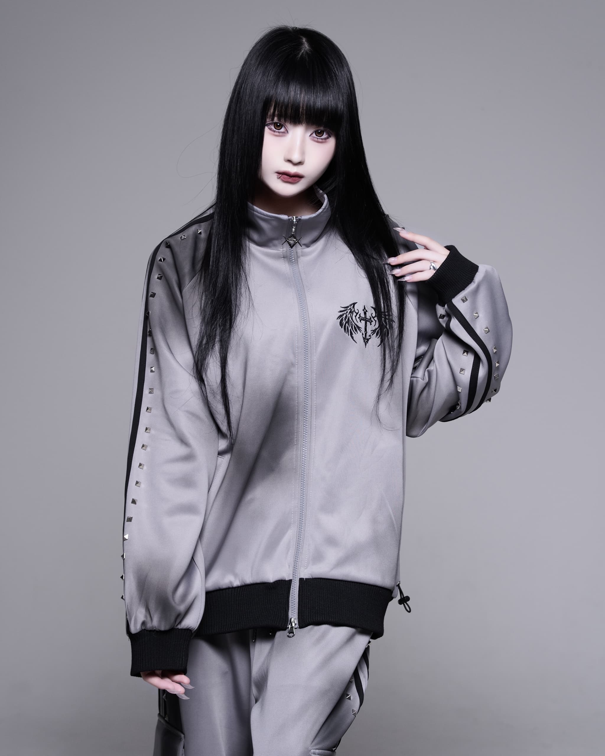 REFLEM【レフレム】スプレー加工スタッズライントラックジャケット/全3色