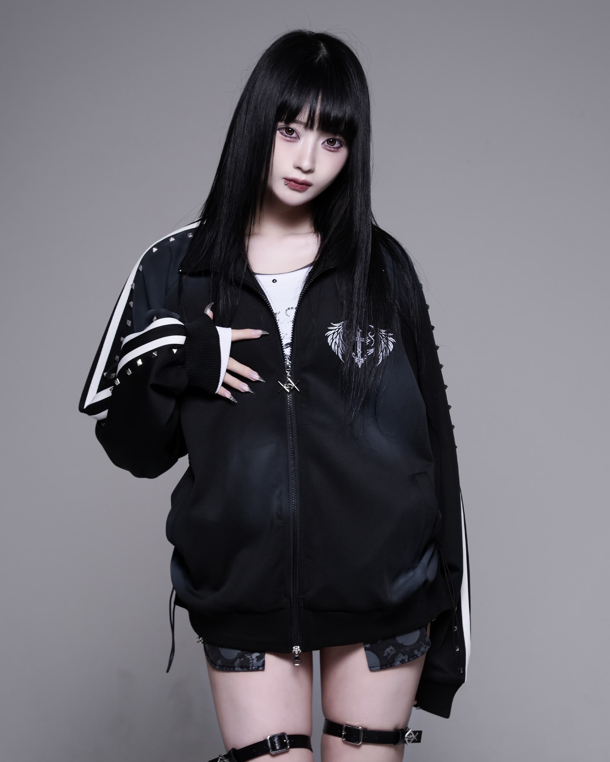 REFLEM【レフレム】スプレー加工スタッズライントラックジャケット/全3色