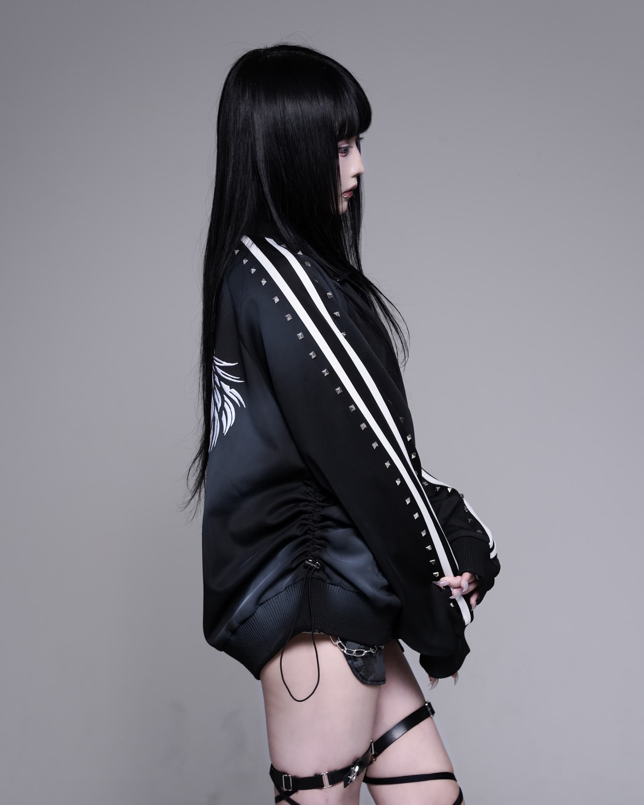 REFLEM【レフレム】スプレー加工スタッズライントラックジャケット/全3色