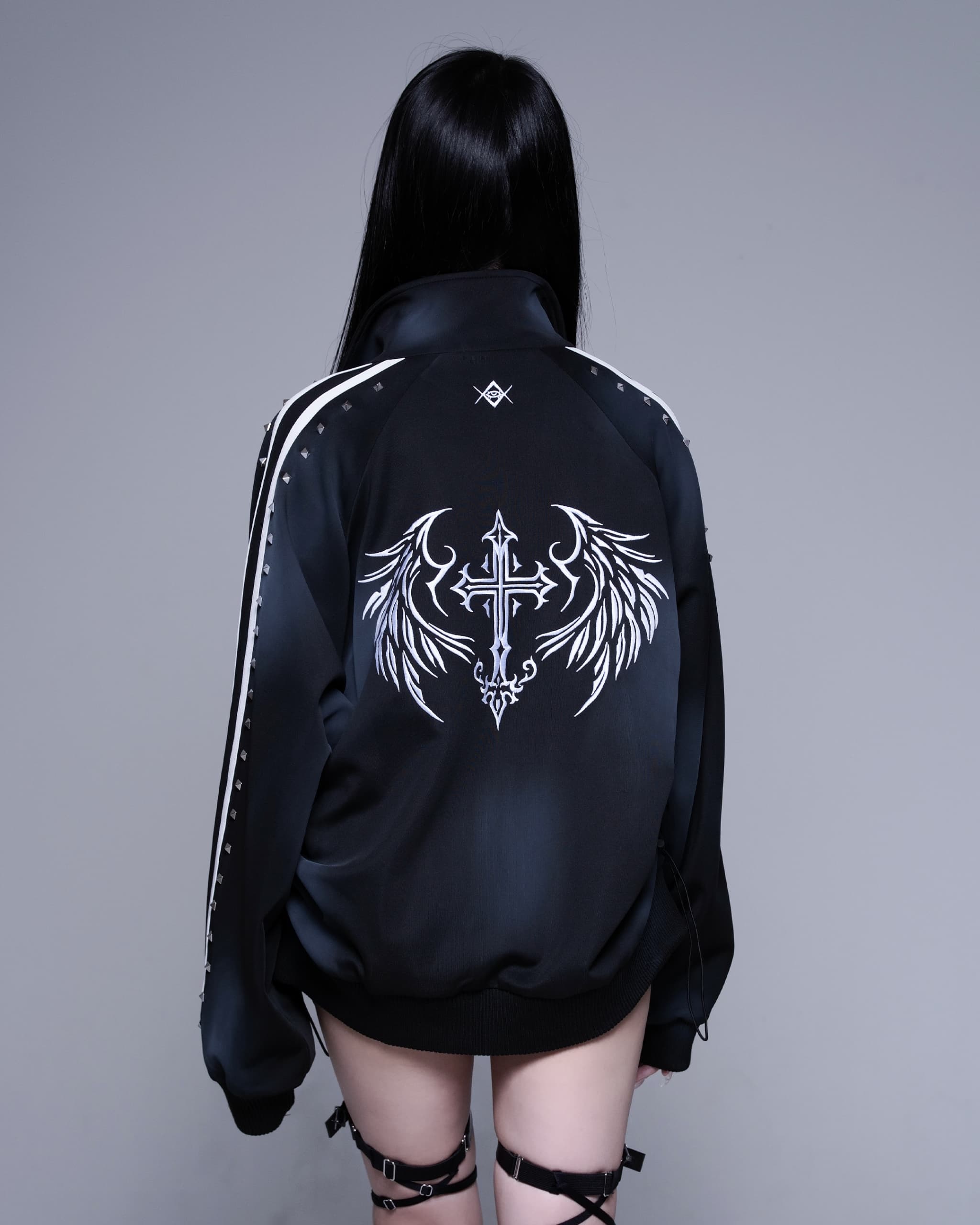 REFLEM【レフレム】スプレー加工スタッズライントラックジャケット/全3色