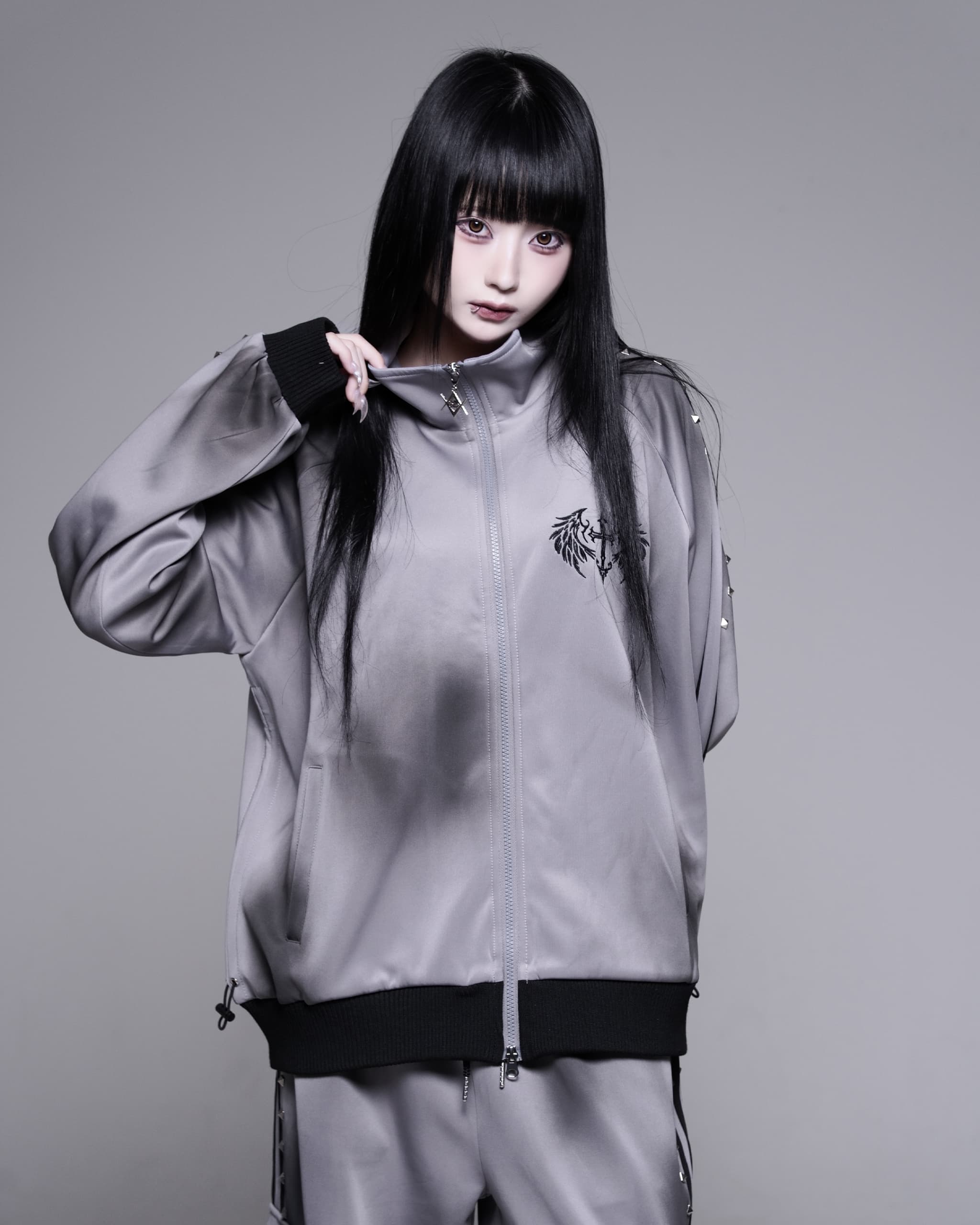 REFLEM【レフレム】スプレー加工スタッズライントラックジャケット/全3色