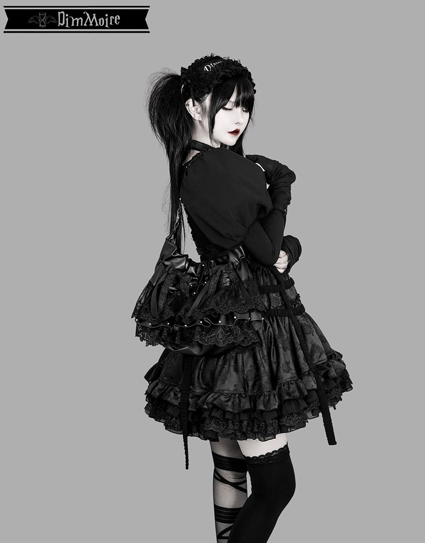 DimMoire【ディムモアール】祈りの十字フリルバッグ/Black